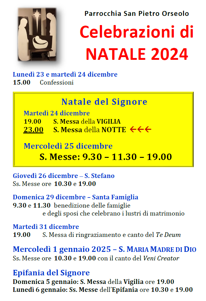 Celebrazioni Natale 2024